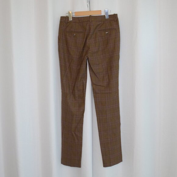Michael Kors Runway Collection Italian Wool Brown Plaid Straight Leg Pants Sz 4 - Picture 6 of 9